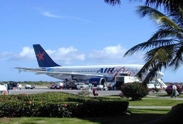 Plane on airport Punta Cana